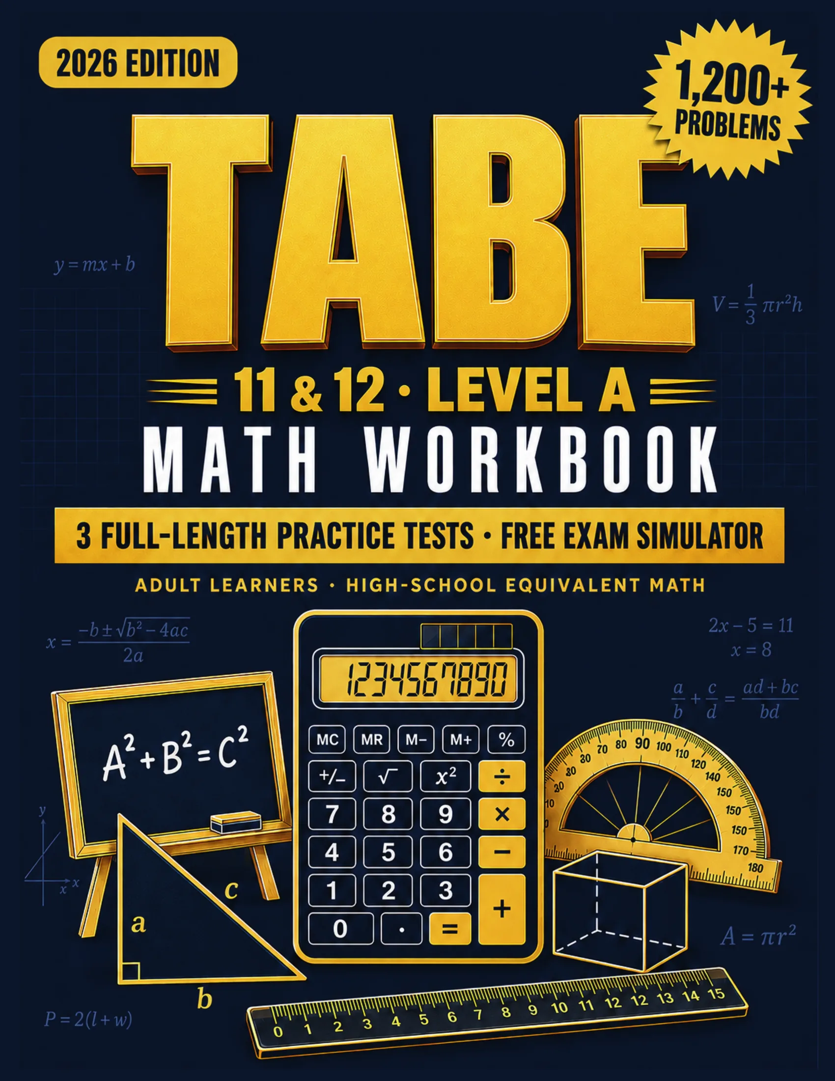 TABE 11 & 12 Math Workbook Level A