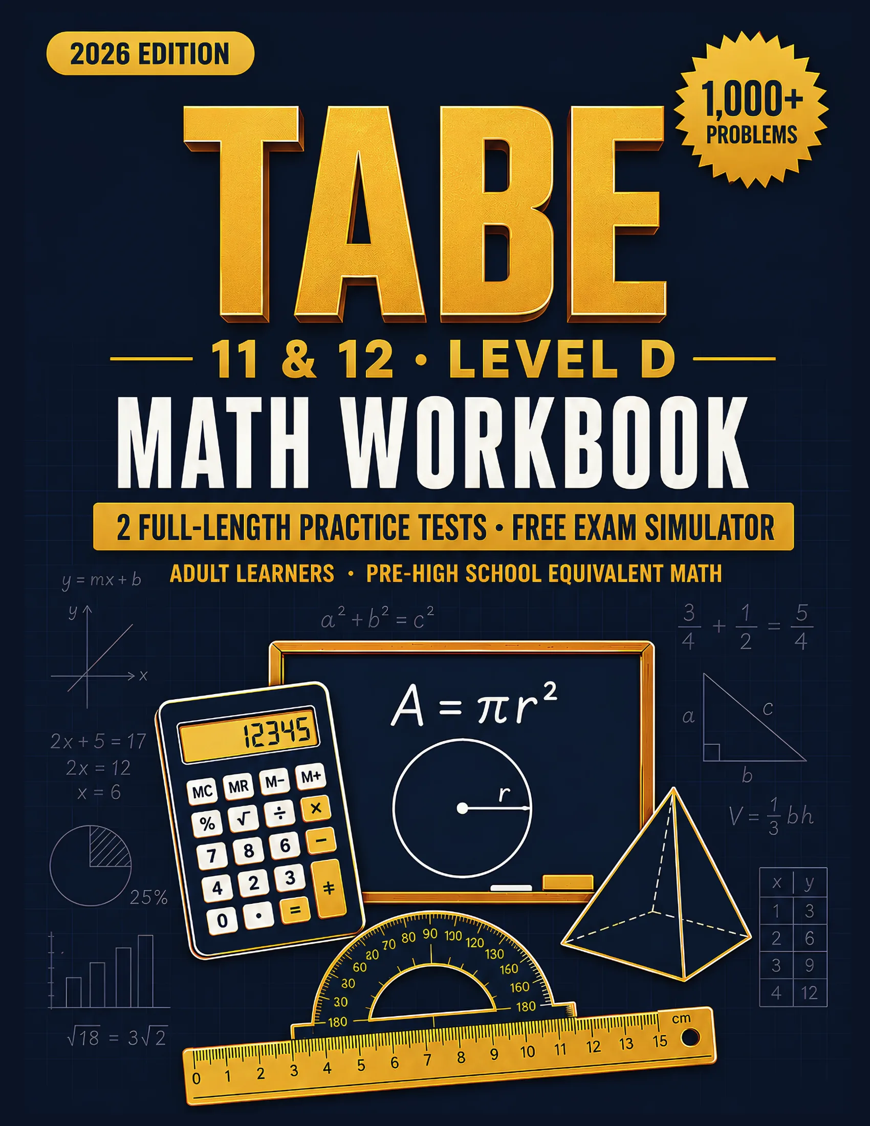 TABE 11 & 12 Math Workbook Level D