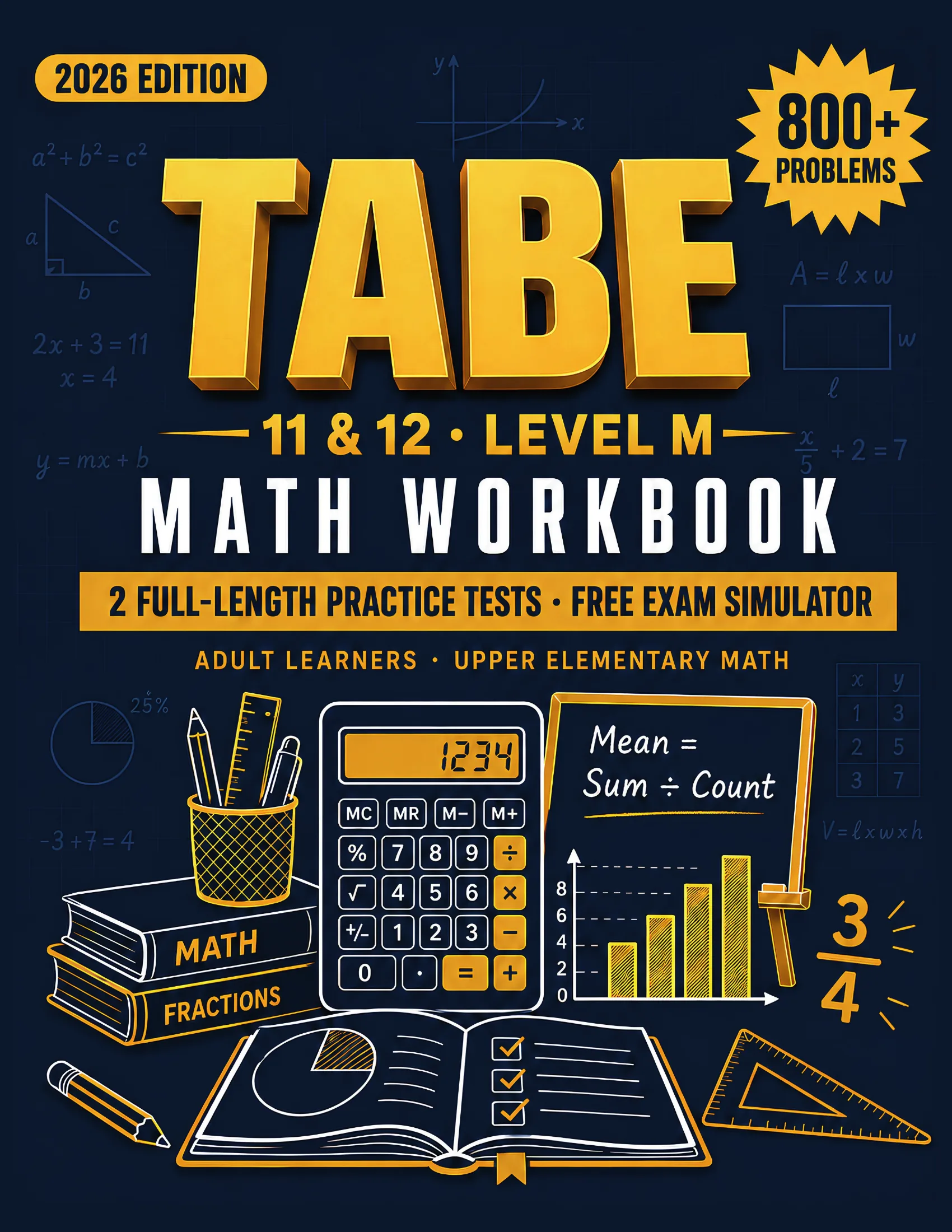 TABE 11 & 12 Math Workbook Level M